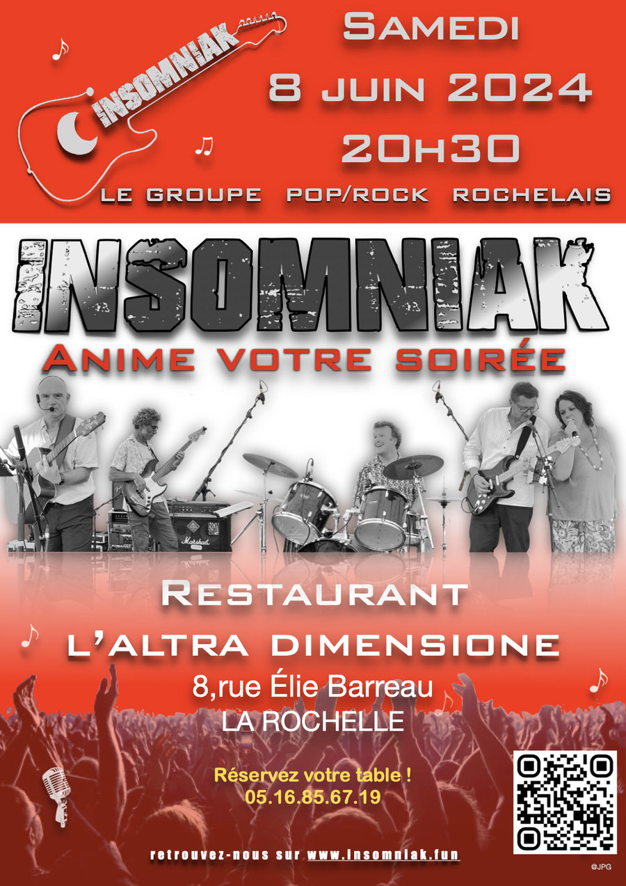 Concert de musique du groupe Insomniak à l'Altra Dimensione le 8 juin 2024