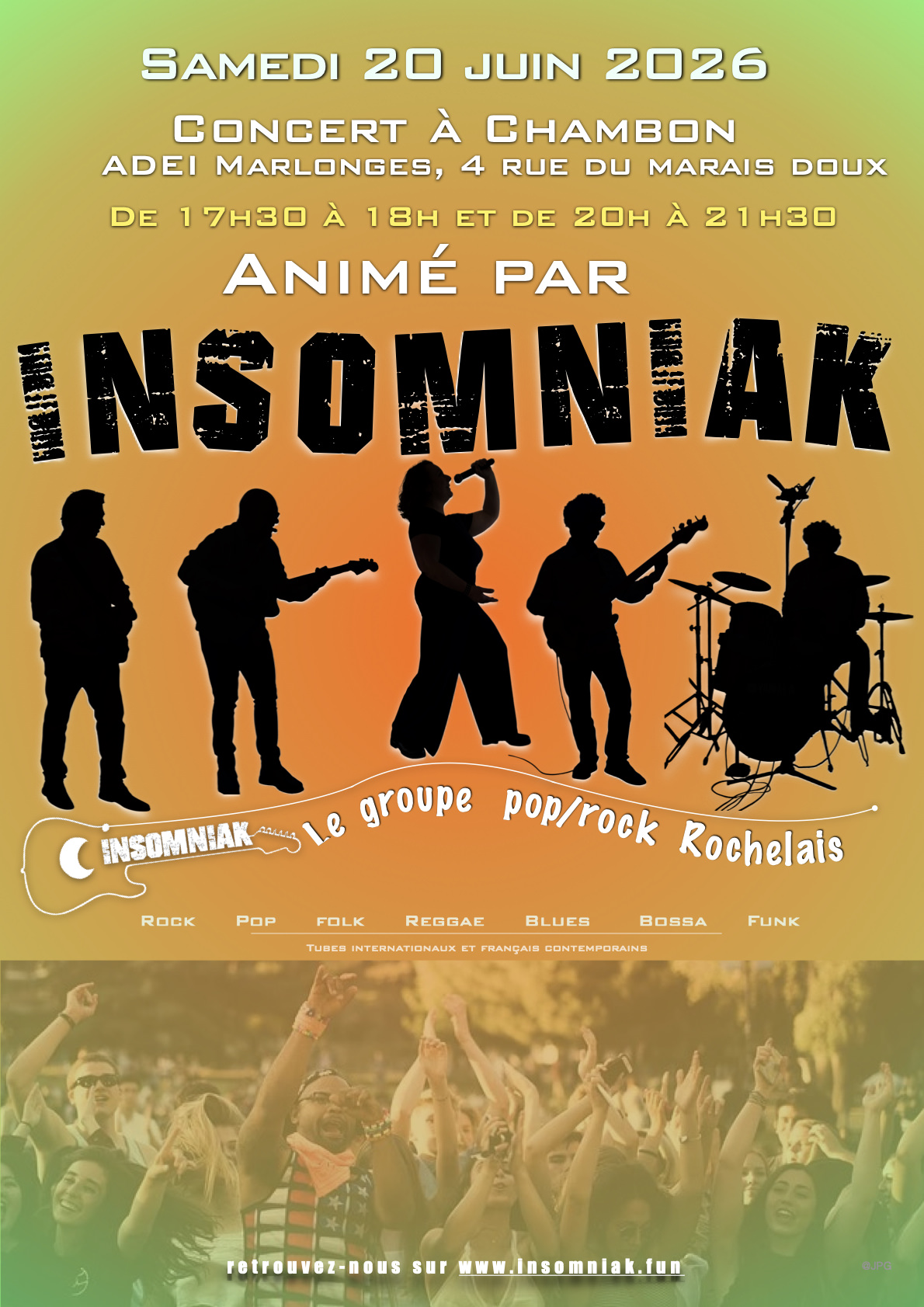 Concert insomniak à Chambon le 20 juin 2026